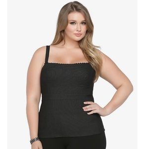 torrid pinstriped baby doll tank top size 1x women